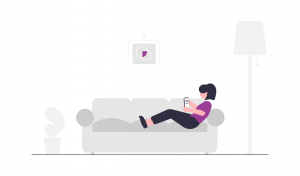 Illustration of a person relaxing at home