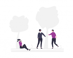 Illustration of people enjoying a park together